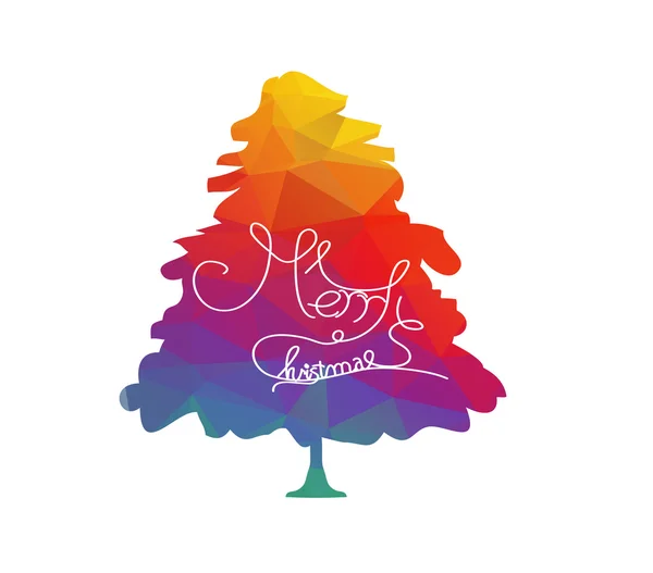 Přejeme vám veselé Vánoce s geometrickou barevný strom — Stockový vektor