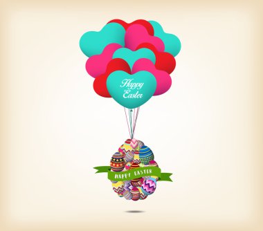 Renkli Paskalya yortusu yumurta stil balonlar