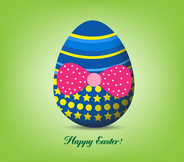 Huevo de Pascua divertido con lazo rojo — Archivo Imágenes Vectoriales