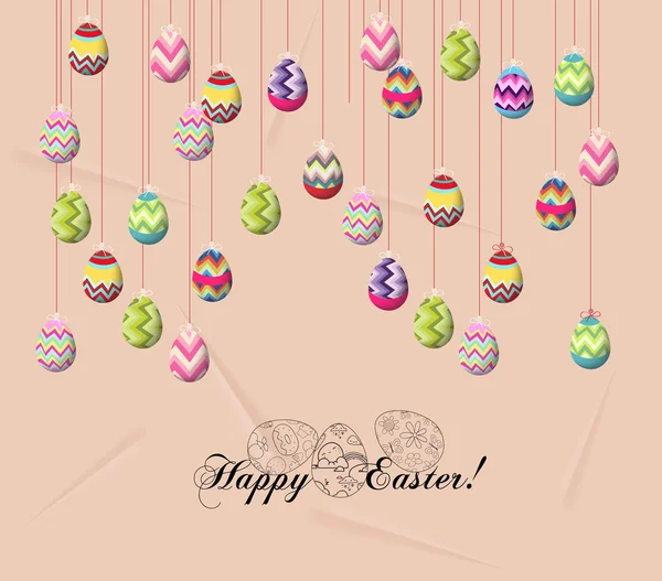 Feliz tarjeta de Pascua. Huevo de Pascua — Archivo Imágenes Vectoriales