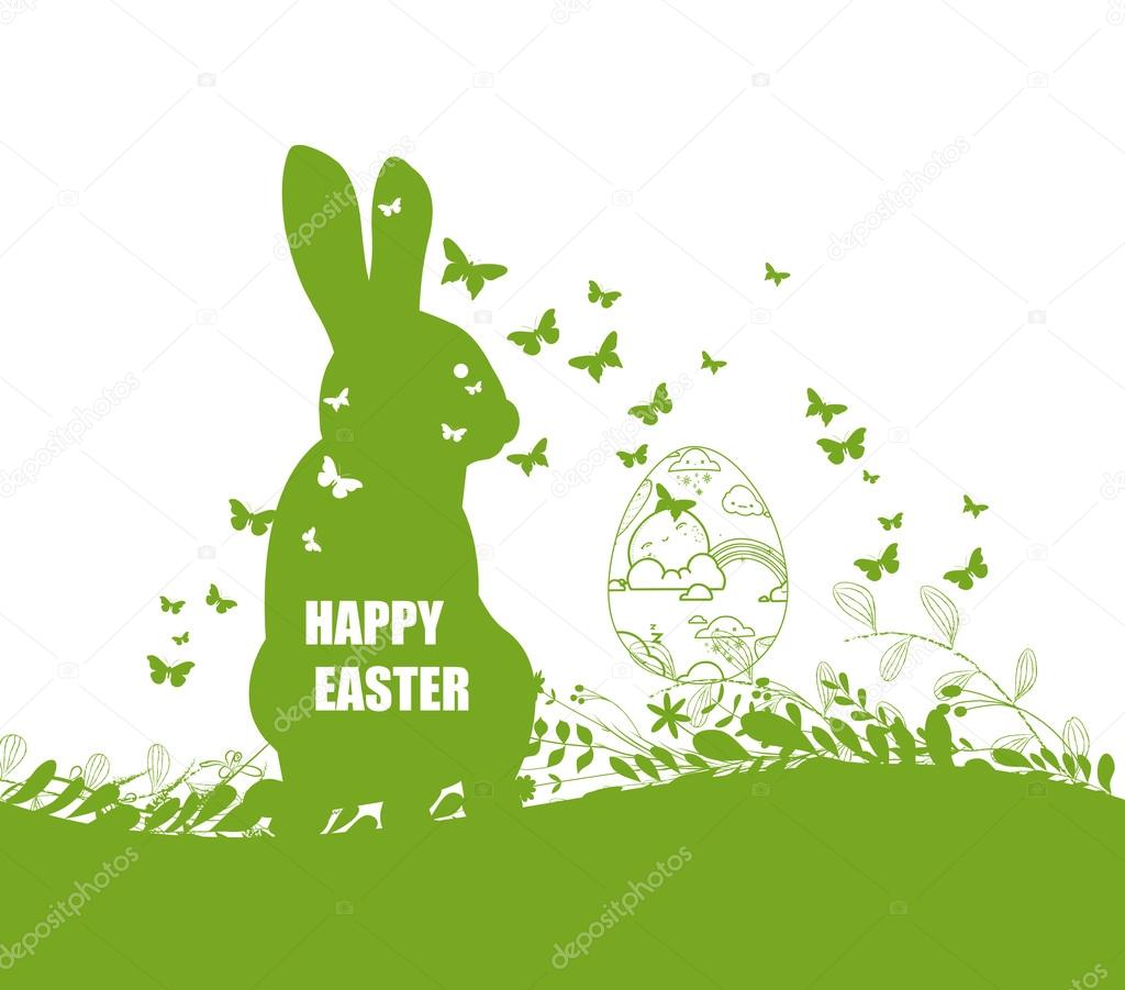 Easter background and rabbit