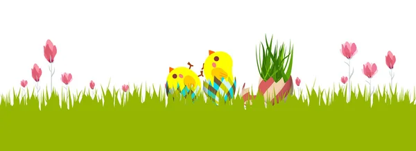 Frohe Ostern. Frühlingsbanner — Stockvektor