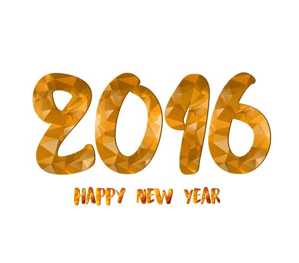 Feliz Año Nuevo 2016 tarjeta de felicitación de oro — Archivo Imágenes Vectoriales