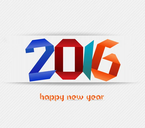 Ευτυχισμένο το νέο έτος 2016 banner, origami εικονογράφηση — Διανυσματικό Αρχείο