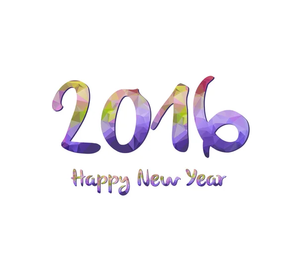 Happy New Year 2016 purple greeting card — Stock Vector