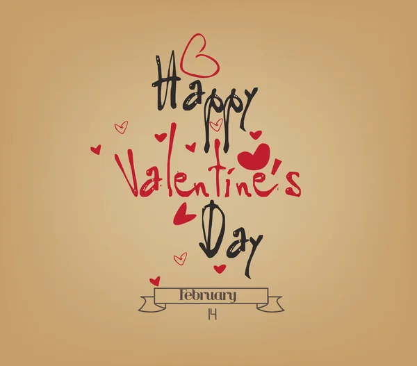 Happy valentine's day hand lettering — Stock Vector