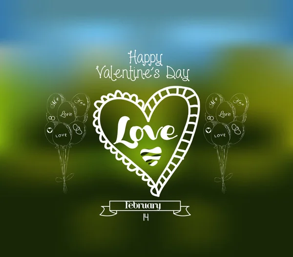 Happy Valentine's Day Hand Lettering — Stock Vector
