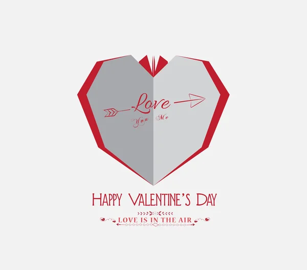 День святого Валентина. паперове серце . — стоковий вектор