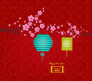 Çin yeni yılı arka plan ile lanters