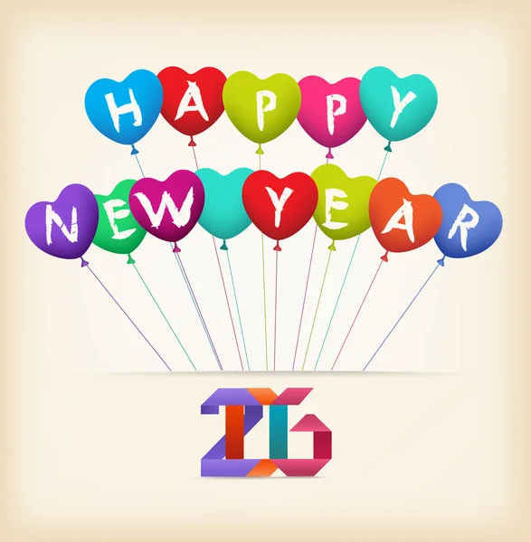 Šťastný nový rok 2016 s balónky — Stockový vektor