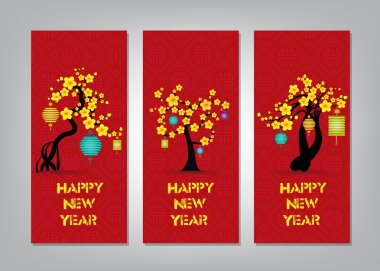 Çin yeni yılı ile banner koymak