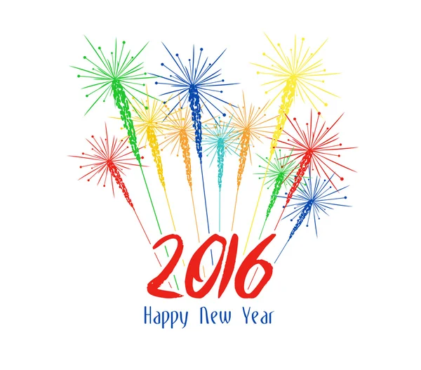 Frohes neues Jahr Feuerwerk 2016 Urlaub — Stockvektor