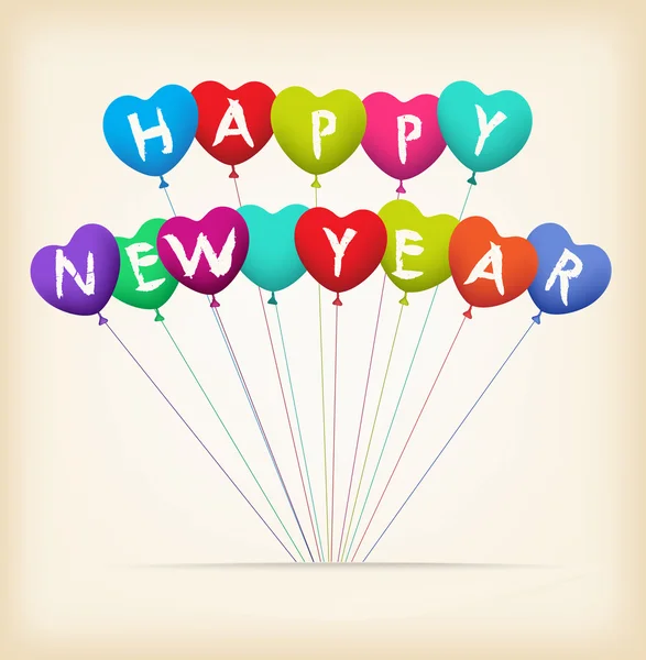 Šťastný nový rok s balónky — Stockový vektor