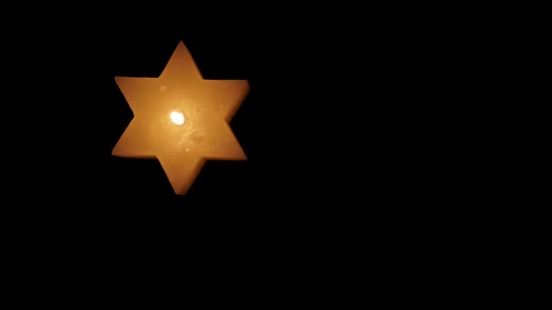 Star of David candle on Hanukkah — Stock Video