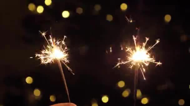 Sparklers Kerstverlichting — Stockvideo