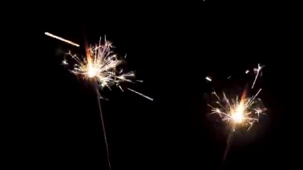 Sparklers Kerstverlichting — Stockvideo