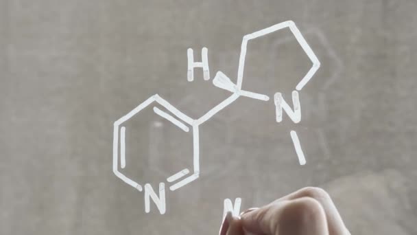 尼古丁的化学结构 — 图库视频影像