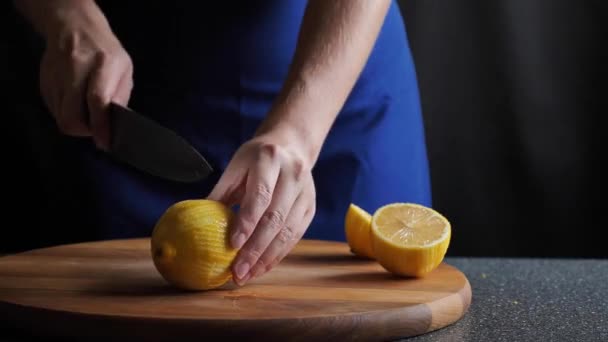 柑橘類のレモンのスライス — ストック動画