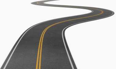 Dolambaçlı yol mesafe içine yok. Kavramsal görüntü. 3