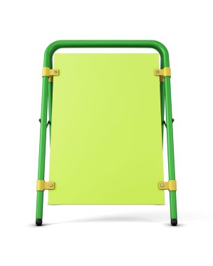 Beyaz arka plan üzerinde izole yeşil reklam stand. Şablon p