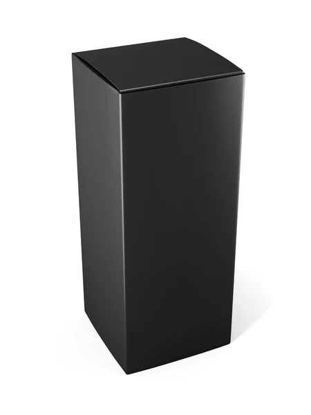 Vorlage schwarzer Karton Verpackungsbox für kosmetische Produkte isola — Stockfoto