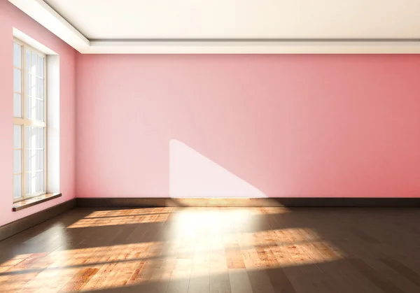 Пустой интерьер с большим окном. 3d-рендеринг — стоковое фото