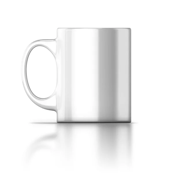 White mug closeup isolated on a white background — Stock Photo, Image