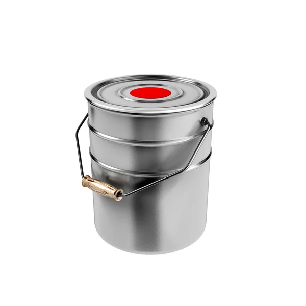 Container with red paint — Stock Photo, Image