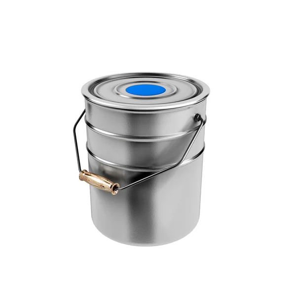 Container with blue paint — Stock Photo, Image