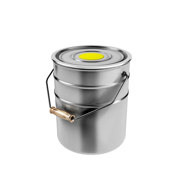 Container with yellow paint — Stock Photo, Image