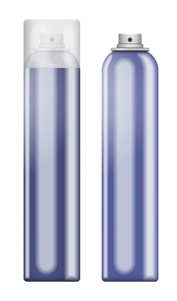 Aerosol de aluminio en blanco azul — Vector de stock