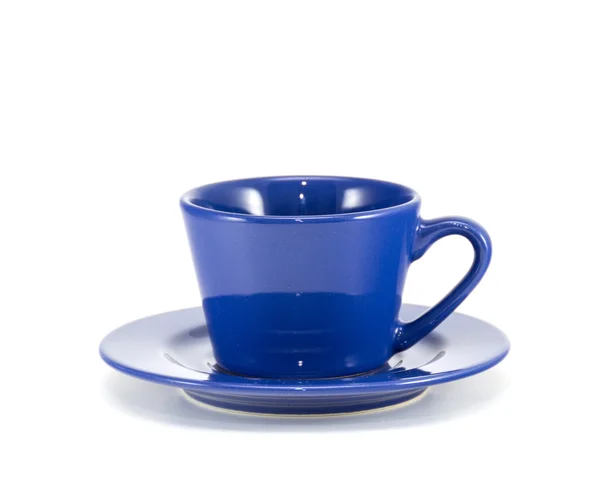 Xícara azul de café vista frontal — Fotografia de Stock