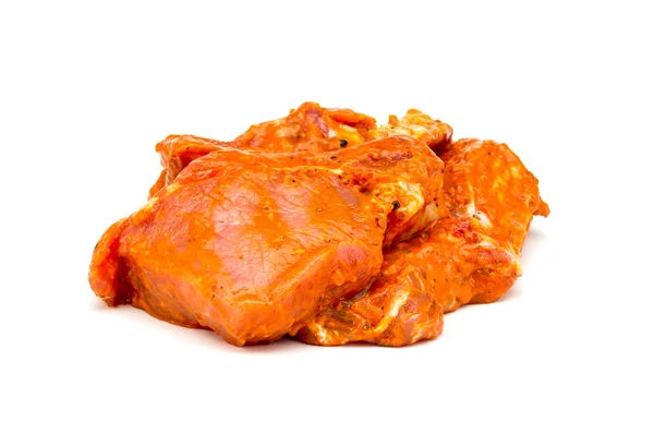 Meat marinated closeup isolated on a white — Stock Photo, Image