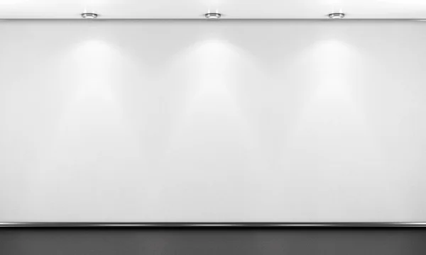 Άδειο λευκό δωμάτιο τοίχο με φωτισμό. τρισδιάστατη εικόνα του καθιστούν. — Φωτογραφία Αρχείου