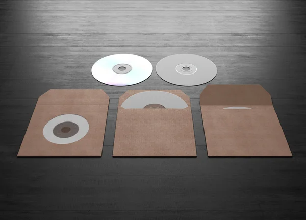 Falsificazione di imballaggi in cartone per un compact disk. rendering 3d . — Foto Stock