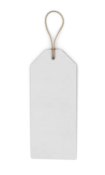 Blank white label isolated on white background. Front view. Temp — Stock Photo, Image