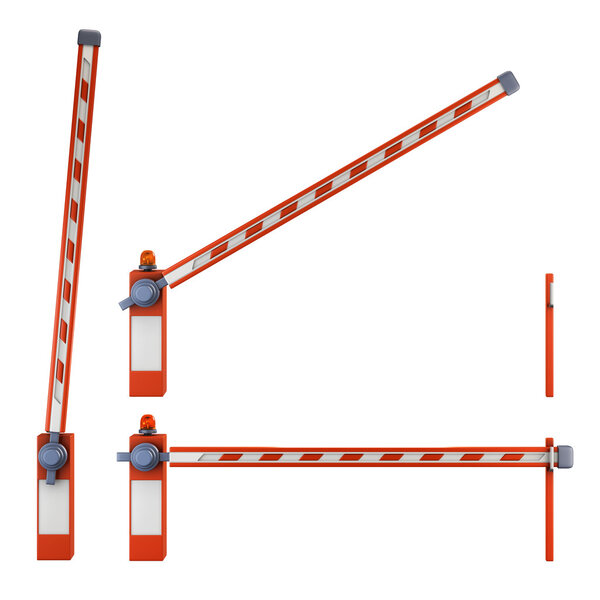 The gates are isolated on a white background. 3d.