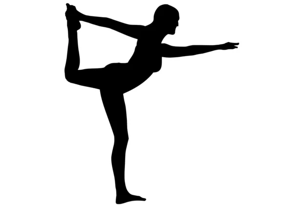 Chica en posición de yoga — Vector de stock