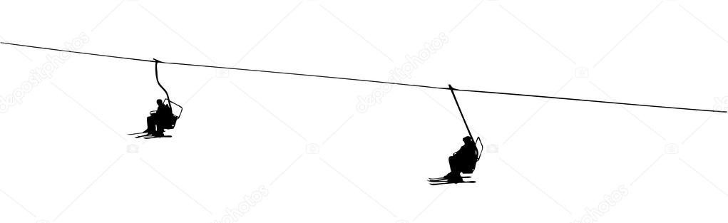 silhouette of a ski lift