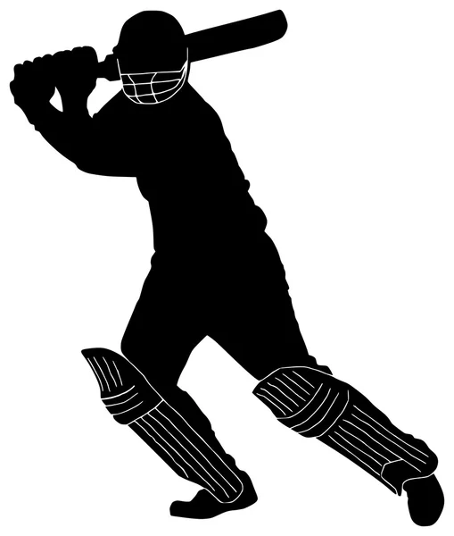 Jugador de críquet, ilustración sobre fondo blanco — Vector de stock