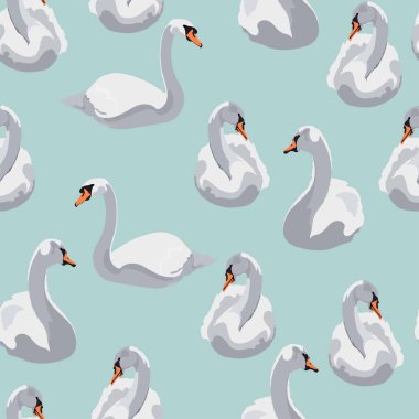 Nane arkaplan çiziminde beyaz kuğular olan güzel kusursuz desen.