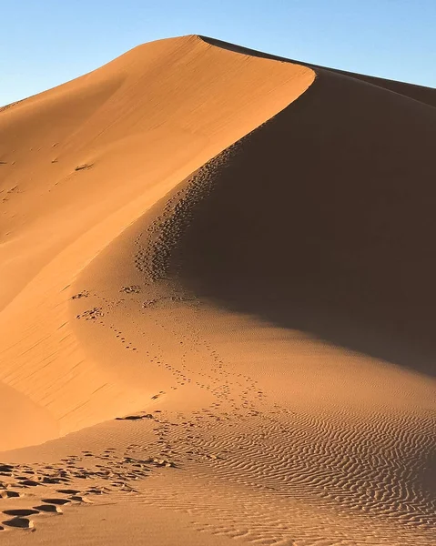 Enorme Woestijnduin Bij Erg Chigaga Aan Poorten Van Sahara Marokko — Stockfoto