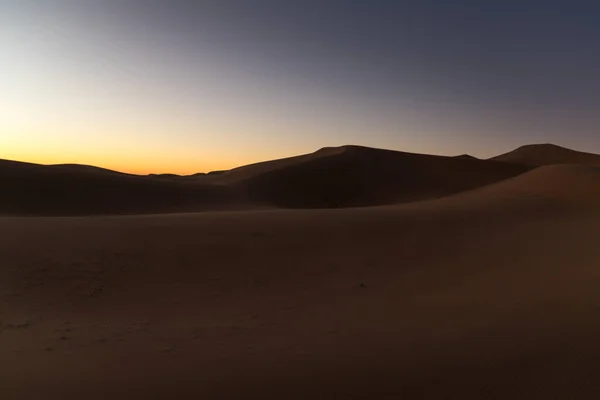 Concetto Deserto Sogno Crepuscolo Dell Alba Alla Duna Desertica Erg — Foto Stock