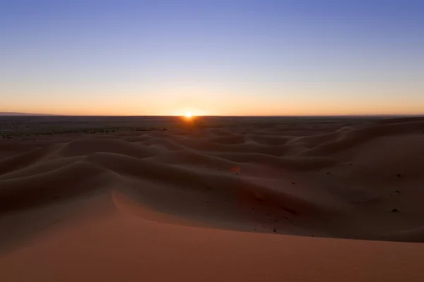 Huge Desert Dunes Erg Chigaga Gates Sahara Sunset Morocco Concept — Stock Photo, Image