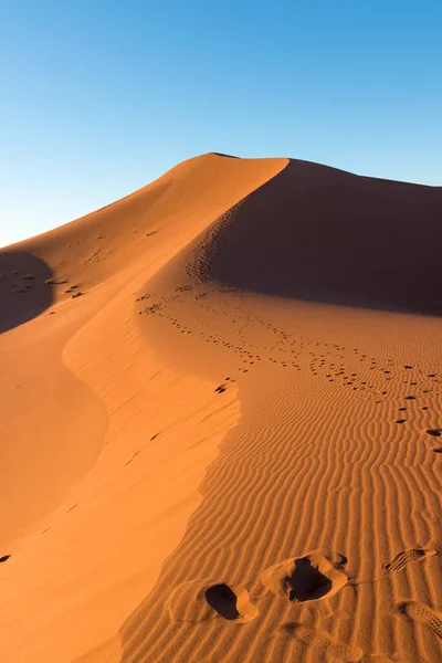 Brede Hoek Van Het Voetpad Woestijn Duinen Van Erg Chigaga — Stockfoto