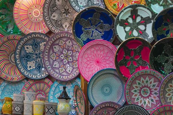 Szczegóły Kolorowe Ceramiki Rynkach Medyny Marrakeszu Maroko Obraz Stockowy