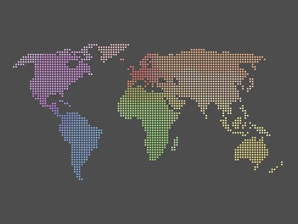 Gestippelde wereldkaart — Stockvector