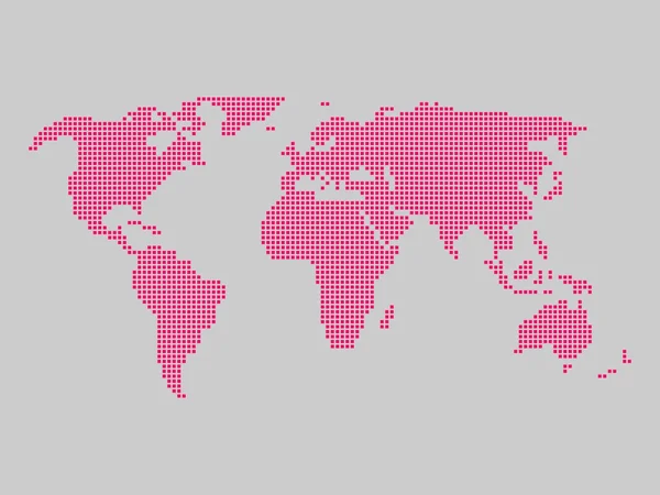 Mappa del mondo fatta di piazze — Vettoriale Stock