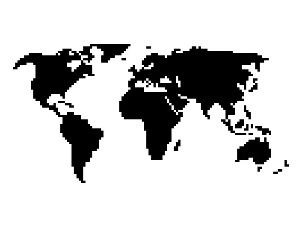 Pixel mapa de estilo del mundo — Vector de stock