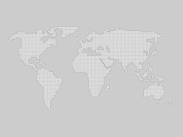 世界マップのグリッド — ストックベクタ